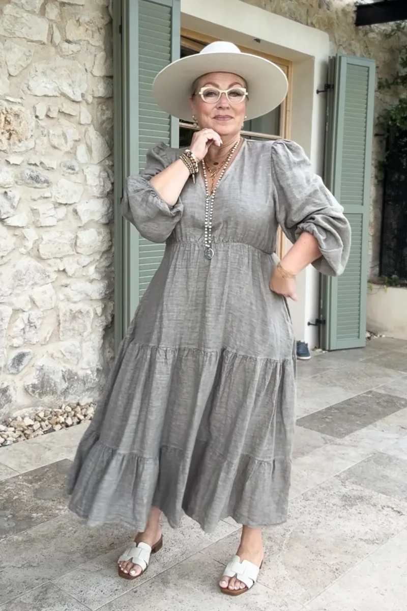 Charly pellavamekko, taupe