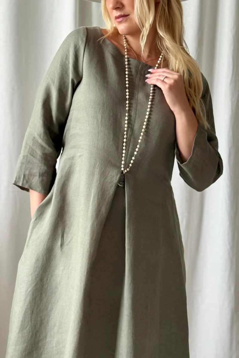 Gisela pellavamekko, camo - Image 3