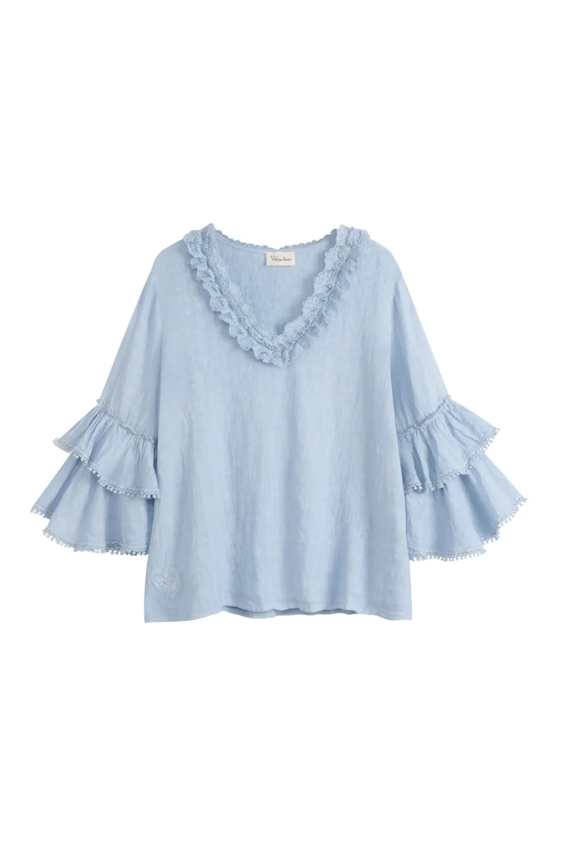 Lace frill pellavapaita, vaaleansininen - Image 7