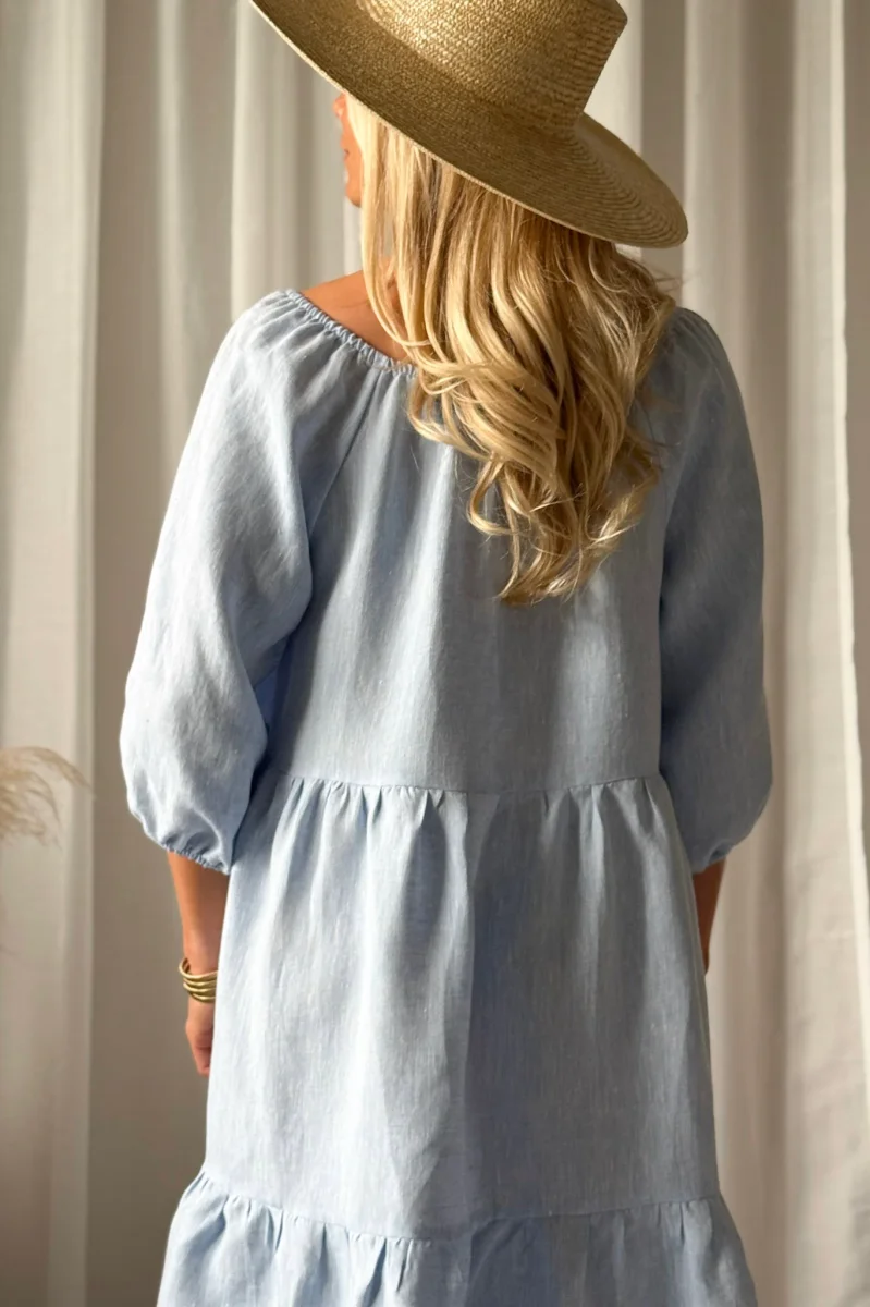 Emilia pellavamekko, oxford blue - Image 5