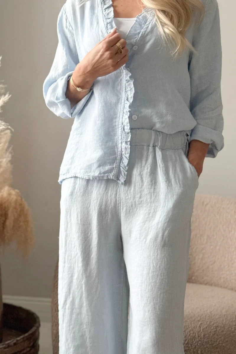 Essie pellavapaita, vaaleansininen - Image 5