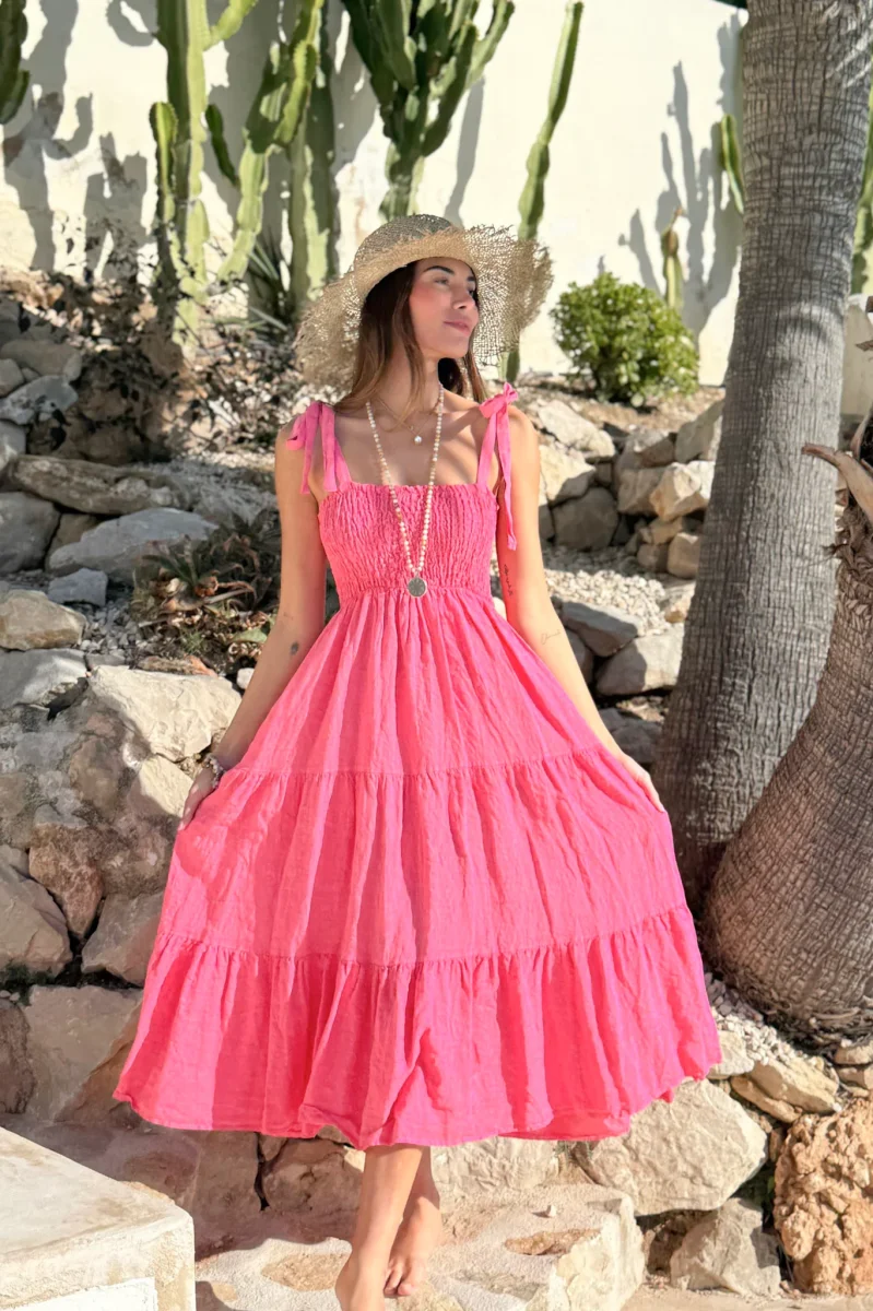Florentino pellavamekko, malibu pink - Image 3