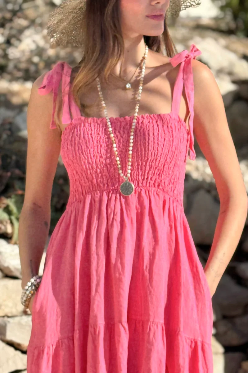 Florentino pellavamekko, malibu pink - Image 4