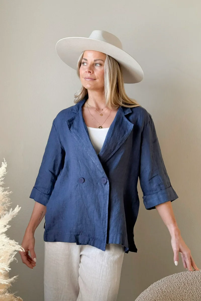 Haylee pellavableiseri, royal blue