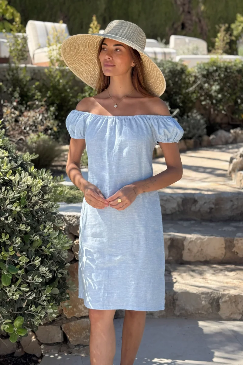 Isabel pellavamekko, oxford blue