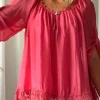 Marlana silkkiviskoosipusero, coral