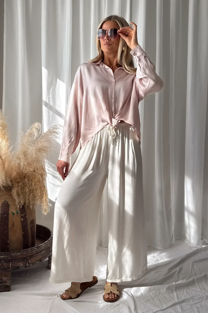 Satin Love satiinihousut, off white - Image 5